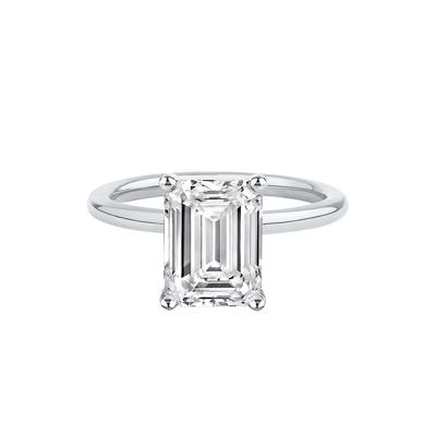 Lab Grown Diamond Emerald-Cut Solitaire Ring in Platinum (3 ct.)