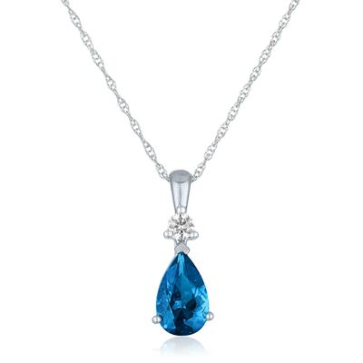 Citrine and Lab-Created White Sapphire Pendant in 10K White Gold