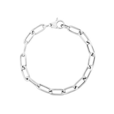 Paperclip Chain Bracelet in Sterling Silver, 7.5"