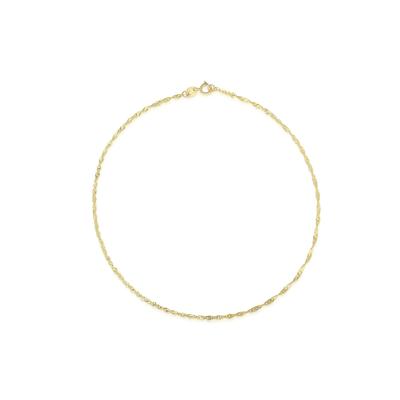 Singapore Chain Ankle Bracelet in 14K Yellow Gold