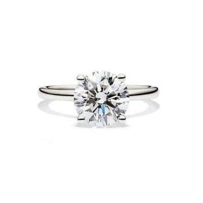 Lab Grown Diamond Solitaire Round Engagement Ring in Platinum (3 ct.)