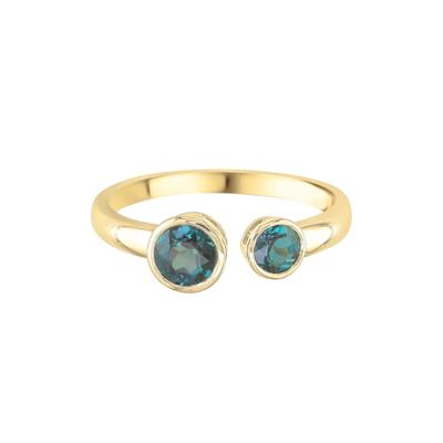 Lab-Created Alexandrite Open Ring in 10K Yellow Gold