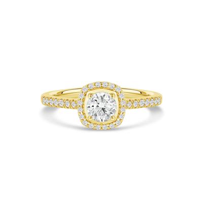 Diamond Halo Engagement Ring in 14K Yellow Gold (3/4 ct. tw.)
