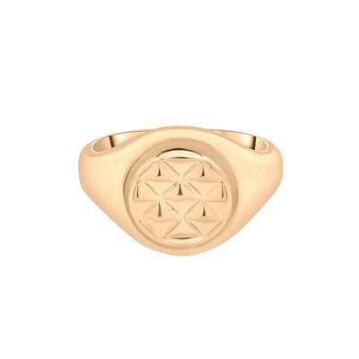 Quilted Signet Ring in Vermeil