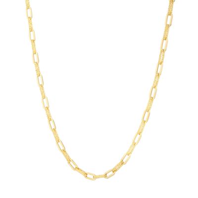 Diamond Cut Oval Layered Chain in 14K Yellow Gold, 18"