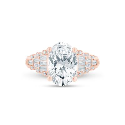 Lab Grown Diamond Oval Engagement Ring in 14K Rose Gold (3 /12 ct. tw.)