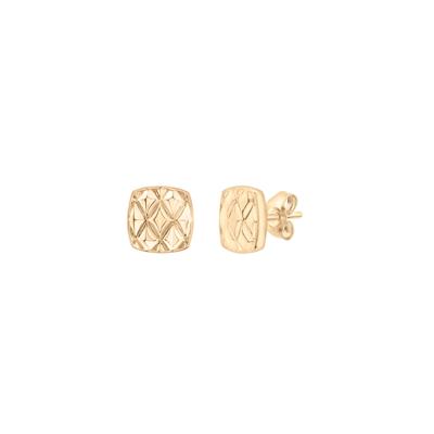 Cushion Quilt Stud Earrings in Vermeil, 9.6MM