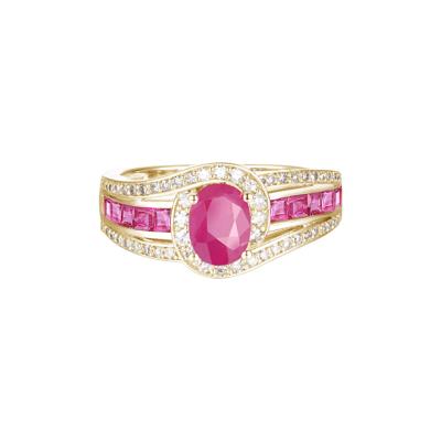 Ruby and Diamond Band in 10K Yellow Gold (3/8 ct. tw.)