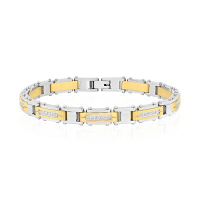Men's Diamond Bracelet in Ion-Plated Stainless Steel (1/2 ct. tw.)