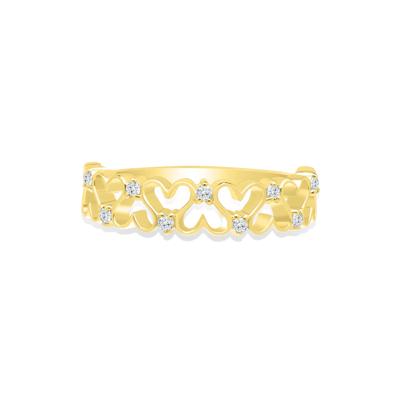 Diamond Open Heart Band in 10K Yellow Gold (1/8 ct. tw.)