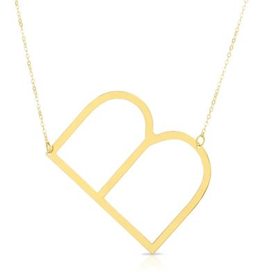 "B" Initial Necklace in 14K Yellow Gold