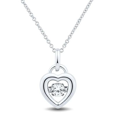 The Beat of Your Heart® Lab Created White Sapphire Heart Pendant in Sterling Silver