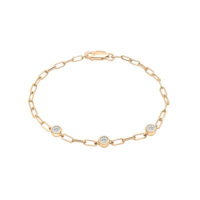 Diamond Bezel Paperclip Bracelet in Vermeil (1/10 ct. tw.)