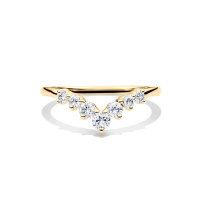 Diamond Chevron Contour Band in 14K Yellow Gold (1/2 ct. tw.)