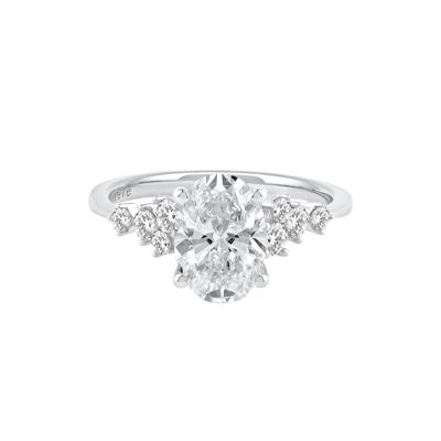 Lab Grown Diamond Oval-Shaped Engagement Ring in 14K White Gold (2 1/2 ct. tw.)