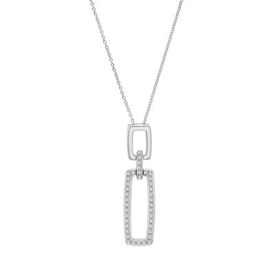 Diamond Link Pendant in Sterling Silver (1/4 ct. tw.)