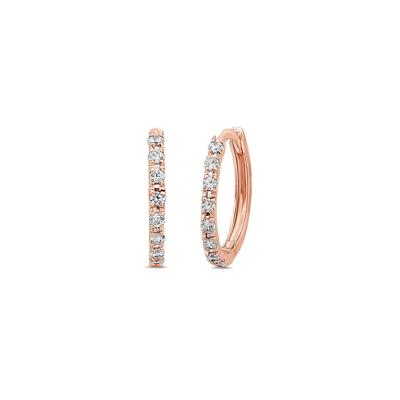 1/4 ct. tw. Diamond Hoop Earrings in 14K Rose Gold