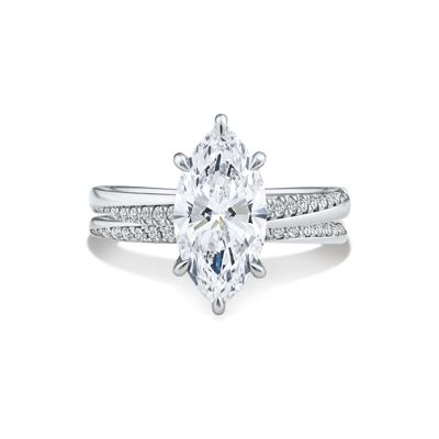 Lab Grown Diamond Marquise Engagement Set in Platinum (3 ct. tw.)