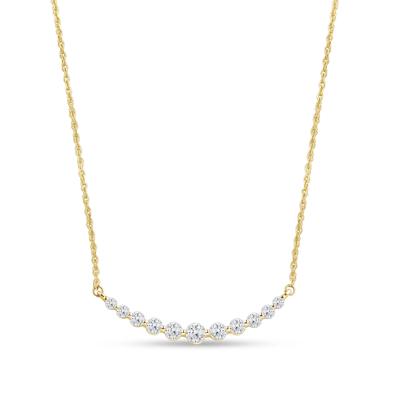 Lab Grown Graduated Diamond Necklace in 14K Yellow Gold (1/2 ct. tw.)