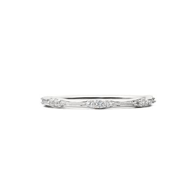 Lab Grown Diamond Milgrain Stack Band in 10K White Gold (1/7 ct. tw.)