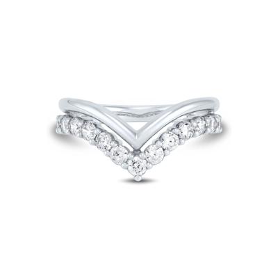 Lab Grown Diamond Chevron Enhancer in 14K White Gold (3/4 ct. tw.)