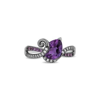 Ursula Amethyst and Diamond Ring in Sterling Silver (1/7 ct. tw.)