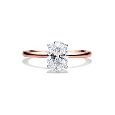 Lab Grown Diamond Solitaire Oval Engagement Ring in 14K Rose Gold (1 1/2 ct.)