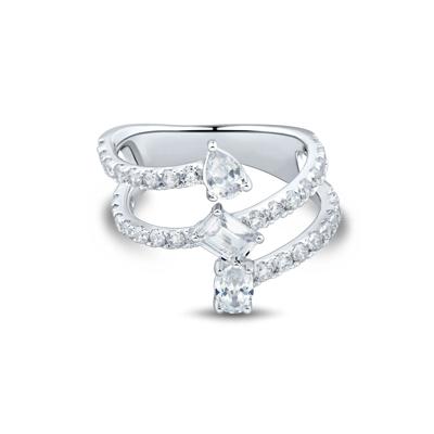 Lab Grown Diamond Three-Row Orbit Ring in 14K White Gold (1 3/4 ct. tw.)