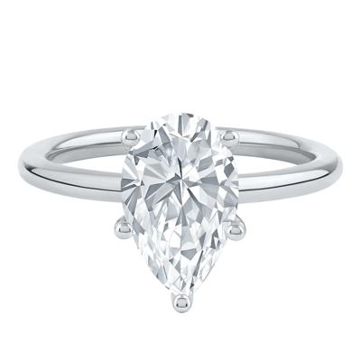 Lab Grown Diamond Pear-Shaped Solitaire Engagement Ring in 14K White Gold (2 ct.)