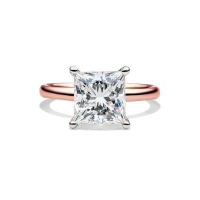Lab Grown Diamond Princess-Cut Solitaire Engagement Ring in 14K Rose Gold (4 ct.)