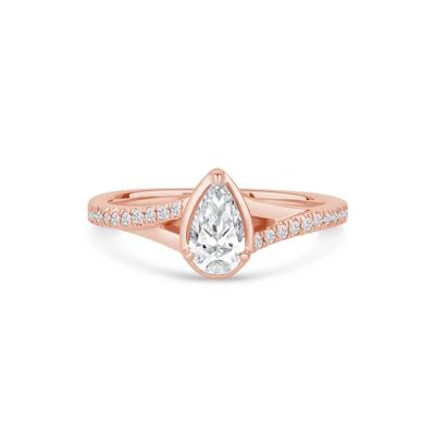 Pear-Shaped Diamond Engagement Ring in 14K Rose Gold (5/8 ct. tw.)