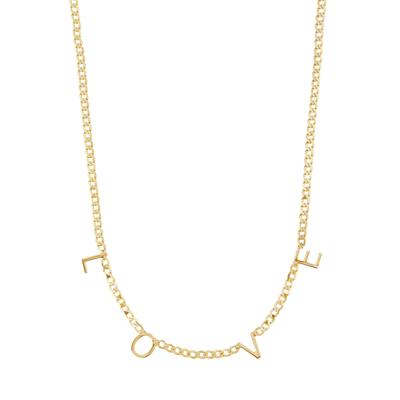 Love Curb Chain Necklace in 10K Yellow Gold