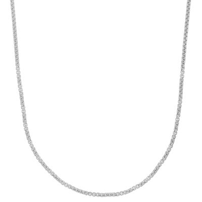 Solid Box Chain in 14K White Gold, 2.5MM, 18"