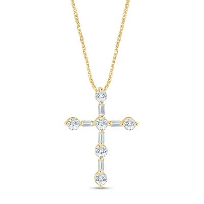 Lab Grown Diamond Cross Pendant in 14K Yellow Gold (1/3 ct. tw.)
