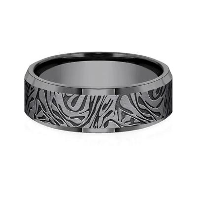 Men's Mokume Pattern Band in Tantalum, 7MM