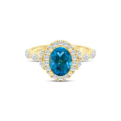 Saylor London Blue Topaz and Diamond Engagement Ring in 14K Yellow Gold (3/4 ct. tw.)
