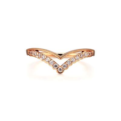 1/5 ct. tw. Diamond Contour Band in 14K Rose Gold