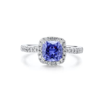 Tanzanite and Diamond Ring in 10K White Gold (1/5 ct. tw.)