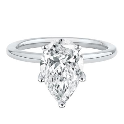 Lab Grown Diamond Pear-Shaped Solitaire Engagement Ring in Platinum (3 ct.)