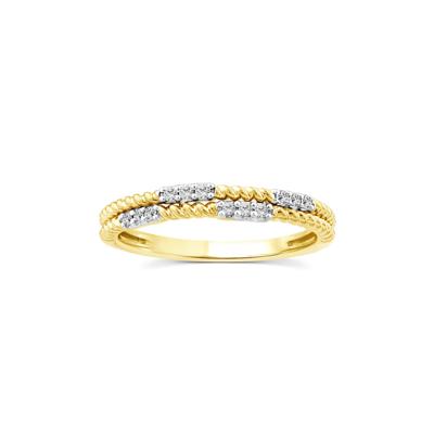 Diamond Multi-Row Twist Band in 14K Yellow Gold (1/10 ct. tw.)