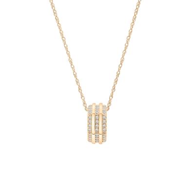 Diamond Hex Nut Pendant in 10K Yellow Gold (1/5 ct. tw.)