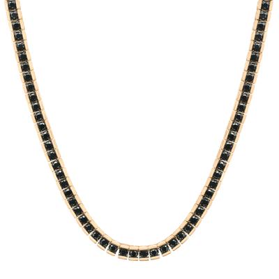 Black Diamond Tennis Necklace in 10K Yellow Gold (7 7/8 ct. tw.)