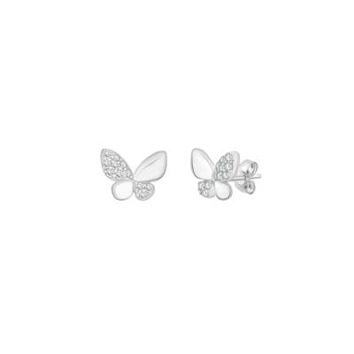 Diamond Butterfly Earrings in Sterling Silver (1/10 ct. tw.)