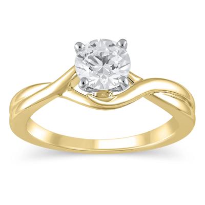 Bypass Twist Shank Semi-Mount Engagement Ring in 14K Gold (Setting Only)