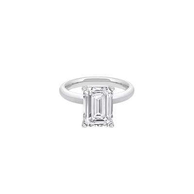 Lab Grown Diamond Emerald-Cut Solitaire Ring in 14K White Gold (4 ct.)