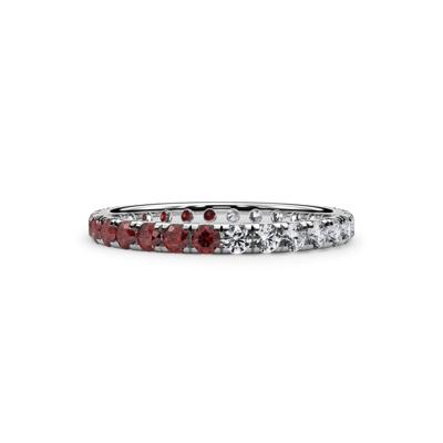 Lab Grown Diamond and Lab-Created Ruby Eternity Band in 14K White Gold (1/2 ct. tw.)