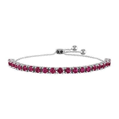 Lab Created Ruby Bolo Bracelet in Sterling Silver