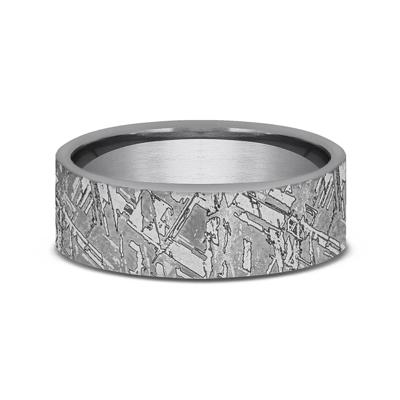 Men’s Tantalum Band with Meteorite Pattern, 7MM