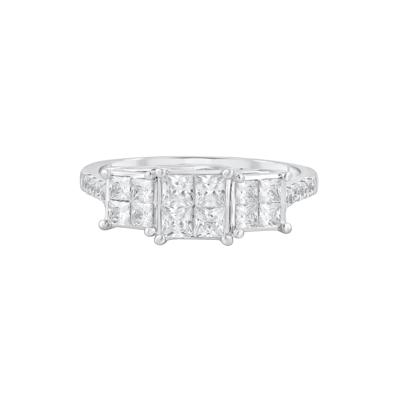 Diamond Princess-Cut Composite Ring in 10K White Gold (1 ct. tw.)
