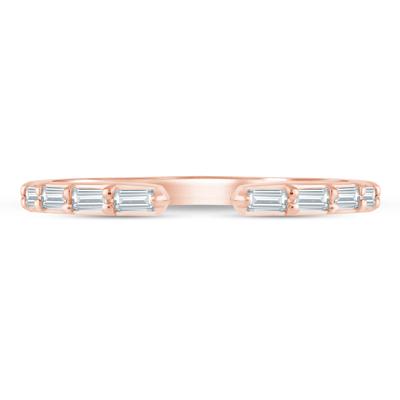 Lab Grown Diamond Baguette Open Band in 14K Rose Gold (1/5 ct. tw.)